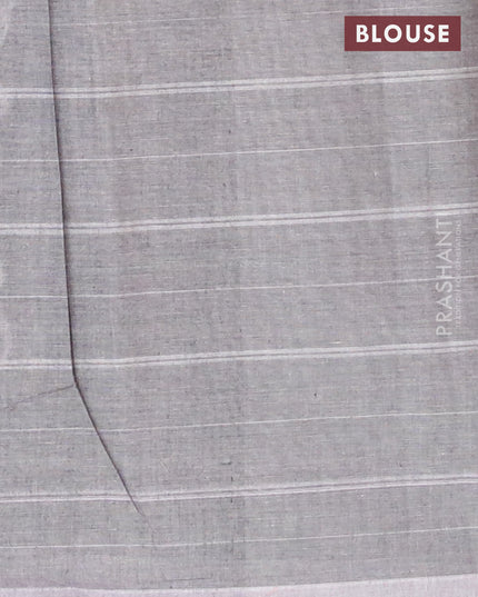 Nithyam cotton saree grey with allover copper zari weaves & buttas in borderless style