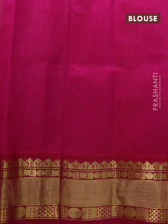Kuppadam silk cotton saree cream and pink with zari woven buttas and rich zari woven border