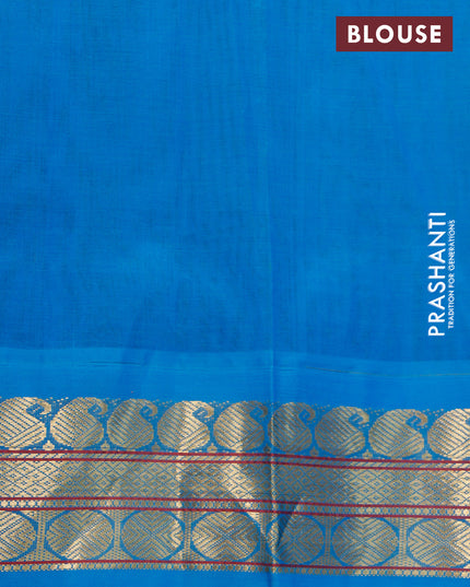 Kuppadam silk cotton saree mustard shade and cs blue with plain body and zari woven korvai border
