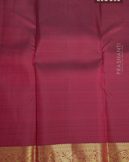 Pure kanjivaram silk saree maroon with zari woven buttas and rich zari woven border & butta style
