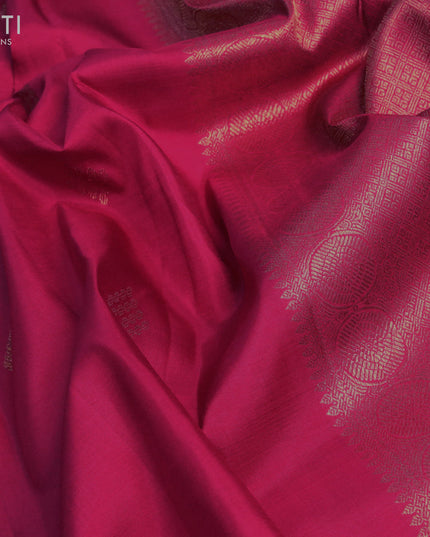 Pure kanjivaram silk saree pink with zari woven buttas and zari woven border & butta style