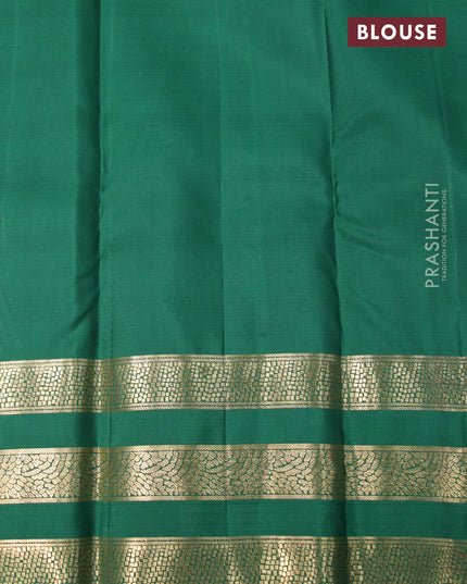 Pure kanjivaram silk saree red and green with annam zari woven buttas and zari woven border & butta style