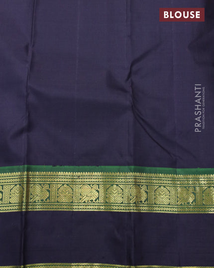 Pure kanjivaram silk saree dual shade of pink and deep jamun with allover checks pattern and rettapet zari woven annam border & checks