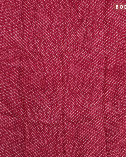 Semi linen saree dark pink and dark sandal with allover prints and kalamkari printed pallu