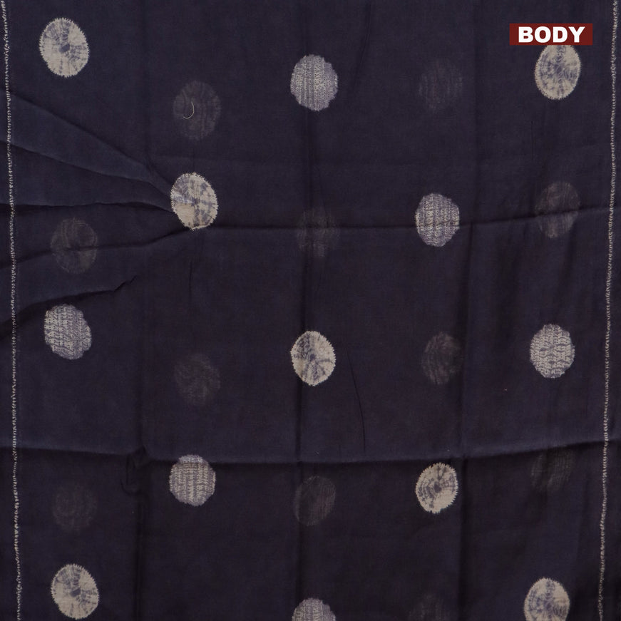 Semi linen saree dark grey and sandal with butta prints and kalamkari printed pallu