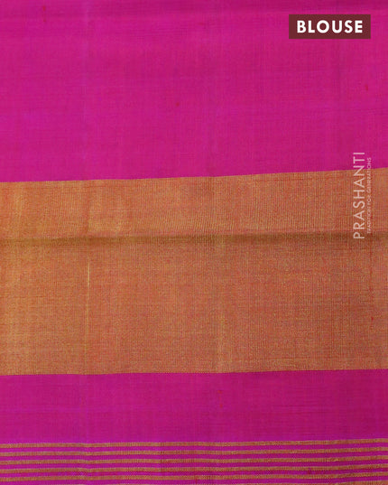 Rajkot patola silk saree pink with allover ikat weaves and zari woven ikat style border