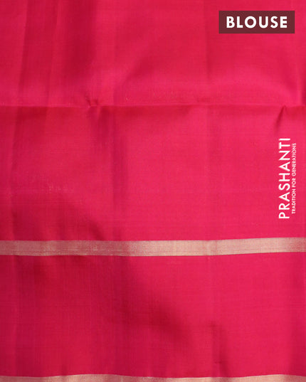 Pure soft silk saree multi colour and pink with allover paalum pazhamum checked pattern and rettapet zari woven border