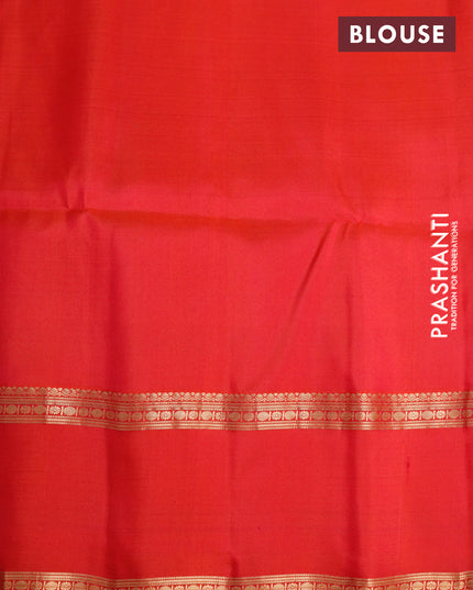 Pure soft silk saree sandal and dual shade of pinkish orange with allover zari woven butta weaves and rettapet zari woven border