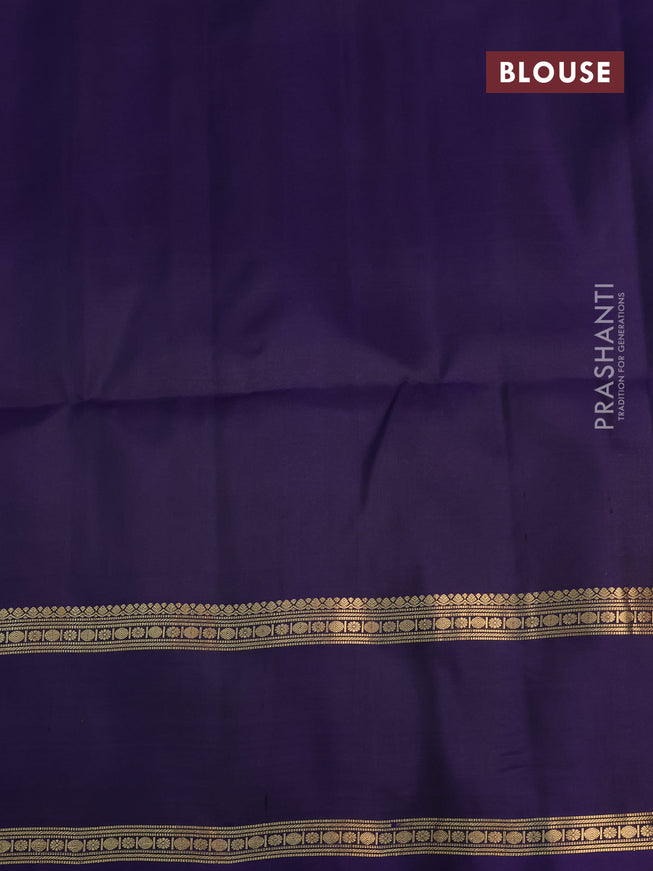 Pure soft silk saree lotus pink and dark blue with allover zari woven buttas and rettapet zari woven border