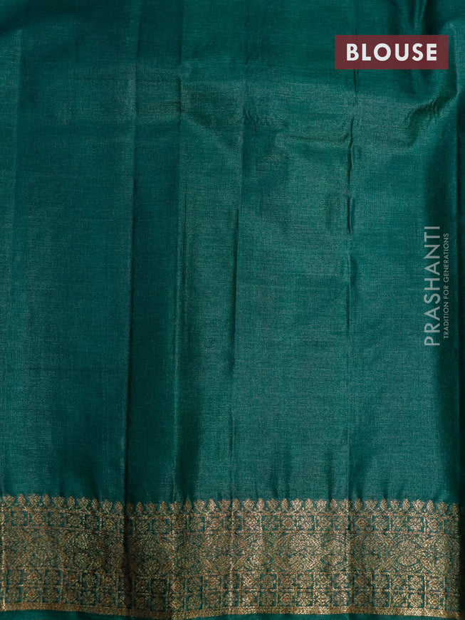 Banarasi tussar silk saree pink and green with thread & zari woven buttas and woven border