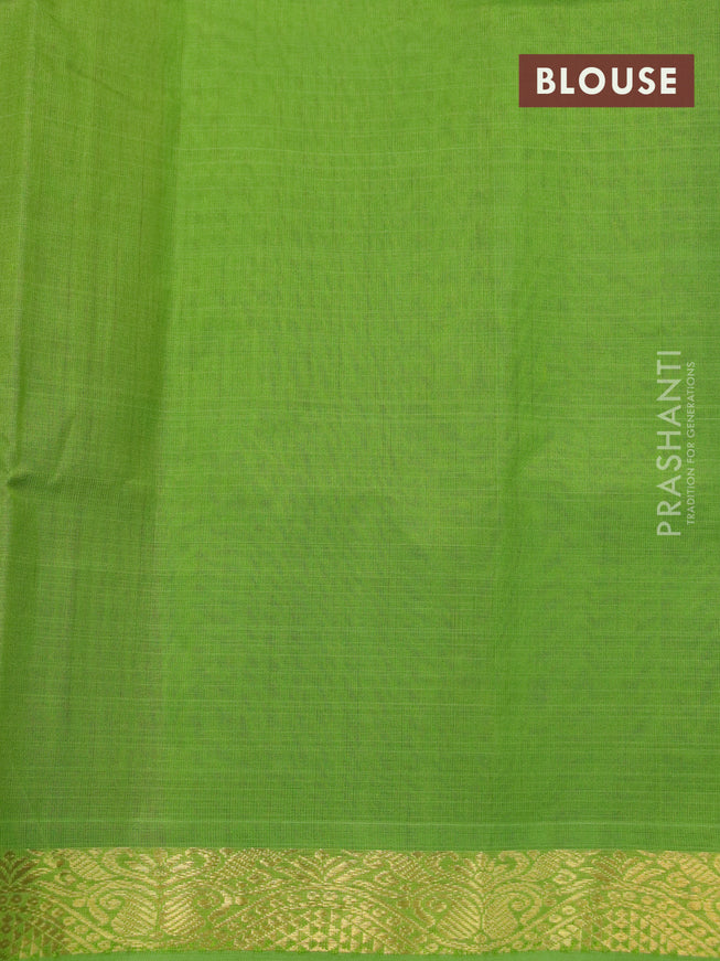 Silk cotton saree dark magenta pink and light green with plain body and small zari woven border