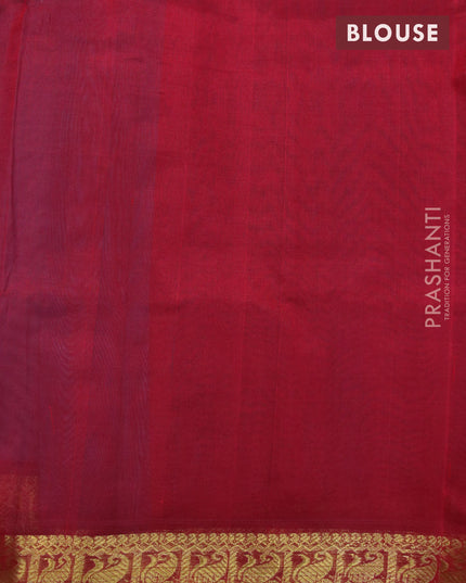 Silk cotton saree grey and maroon with plain body and small zari woven border