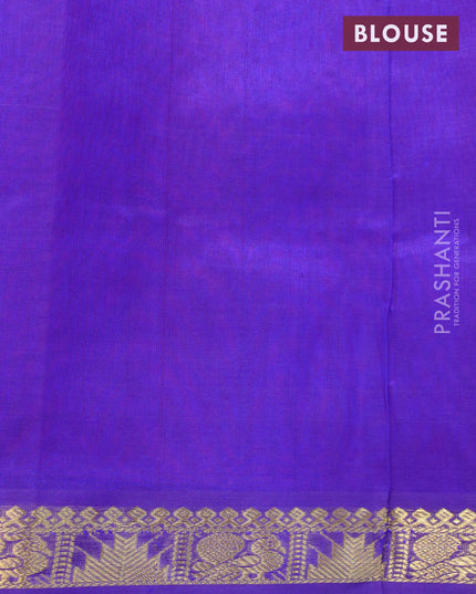 Silk cotton saree candy pink and blue with plain body and small zari woven border
