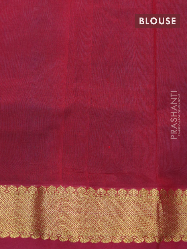 Silk cotton saree dark grey and maroon with plain body and zari woven border