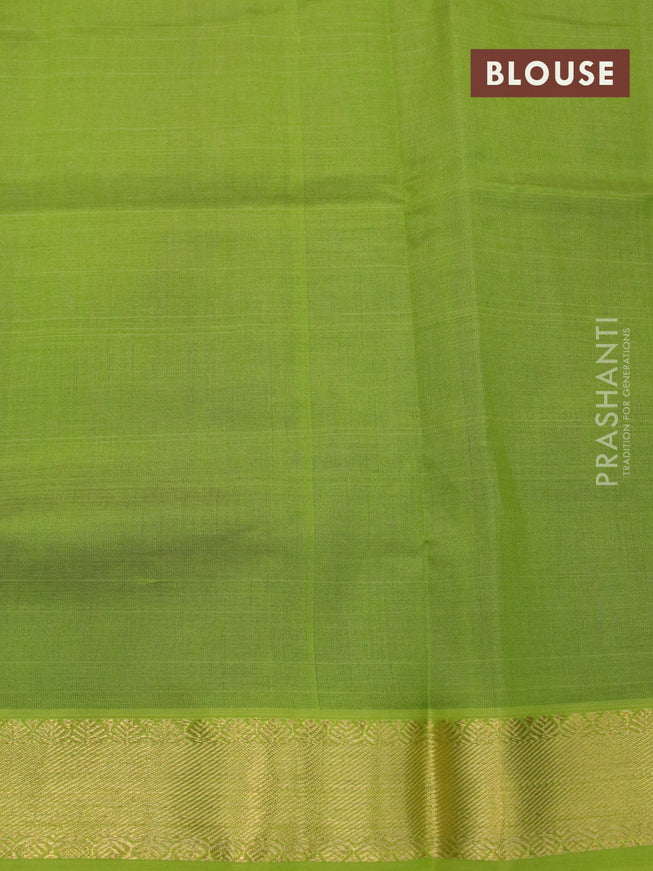 Silk cotton saree purple and light green with plain body and zari woven border