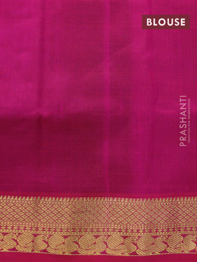Silk cotton saree deep maroon and pink with plain body and zari woven border