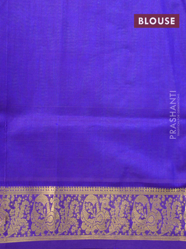 Silk cotton saree teal blue shade and blue with plain body and zari woven border