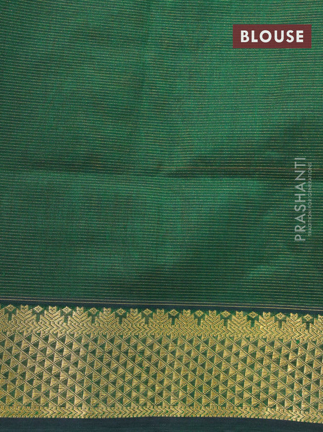 Silk cotton saree mustard yellow and green with allover vairaosi pattern and zari woven border
