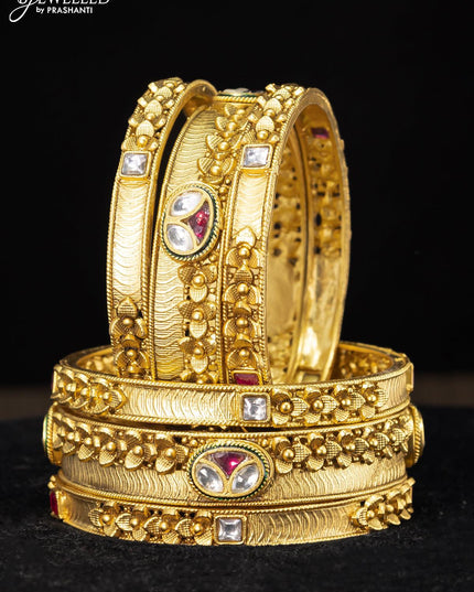Antique bangle emboss design with kemp and cz stones - {{ collection.title }} by Prashanti Sarees