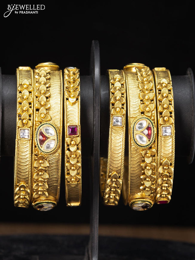 Antique bangle emboss design with kemp and cz stones - {{ collection.title }} by Prashanti Sarees