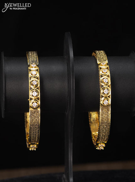 Antique bangle emboss design with white stones - {{ collection.title }} by Prashanti Sarees