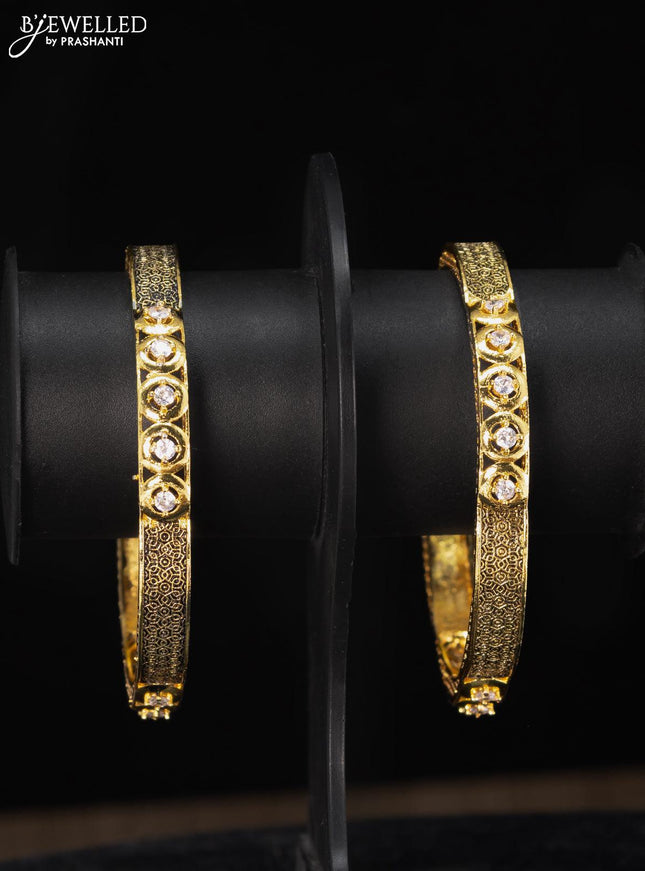 Antique bangle emboss design with white stones - {{ collection.title }} by Prashanti Sarees