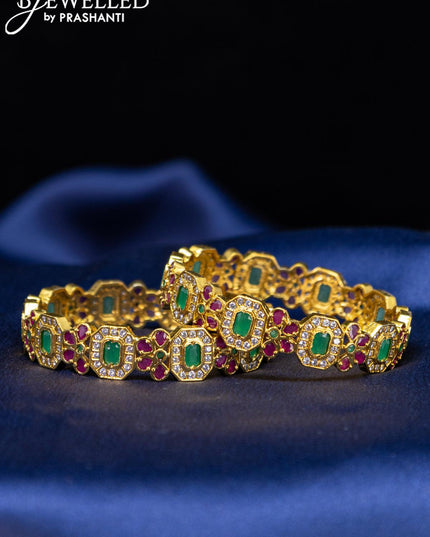 Antique bangle with kemp and cz stones - {{ collection.title }} by Prashanti Sarees