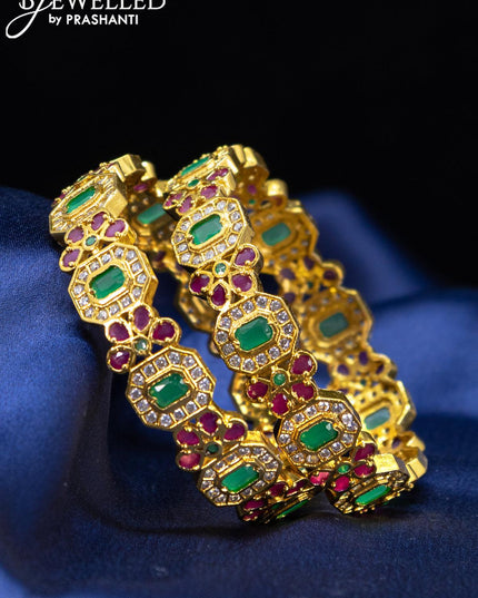 Antique bangle with kemp and cz stones - {{ collection.title }} by Prashanti Sarees