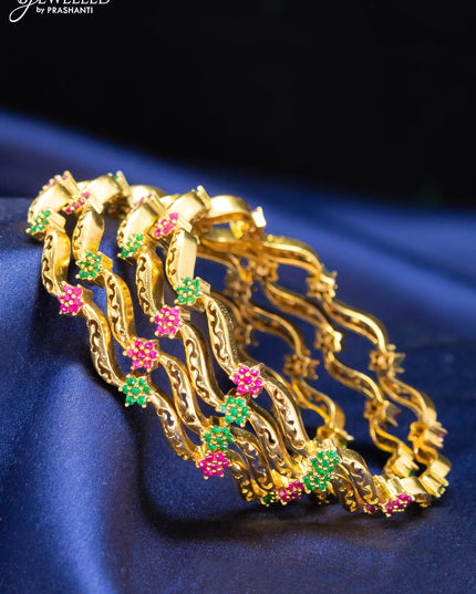 Antique bangles floral design with kemp stone - {{ collection.title }} by Prashanti Sarees