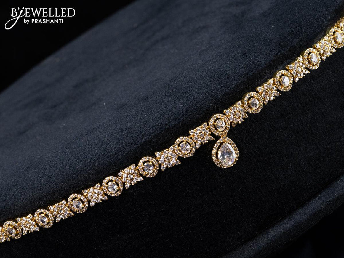 Antique hip chain with cz stones - {{ collection.title }} by Prashanti Sarees