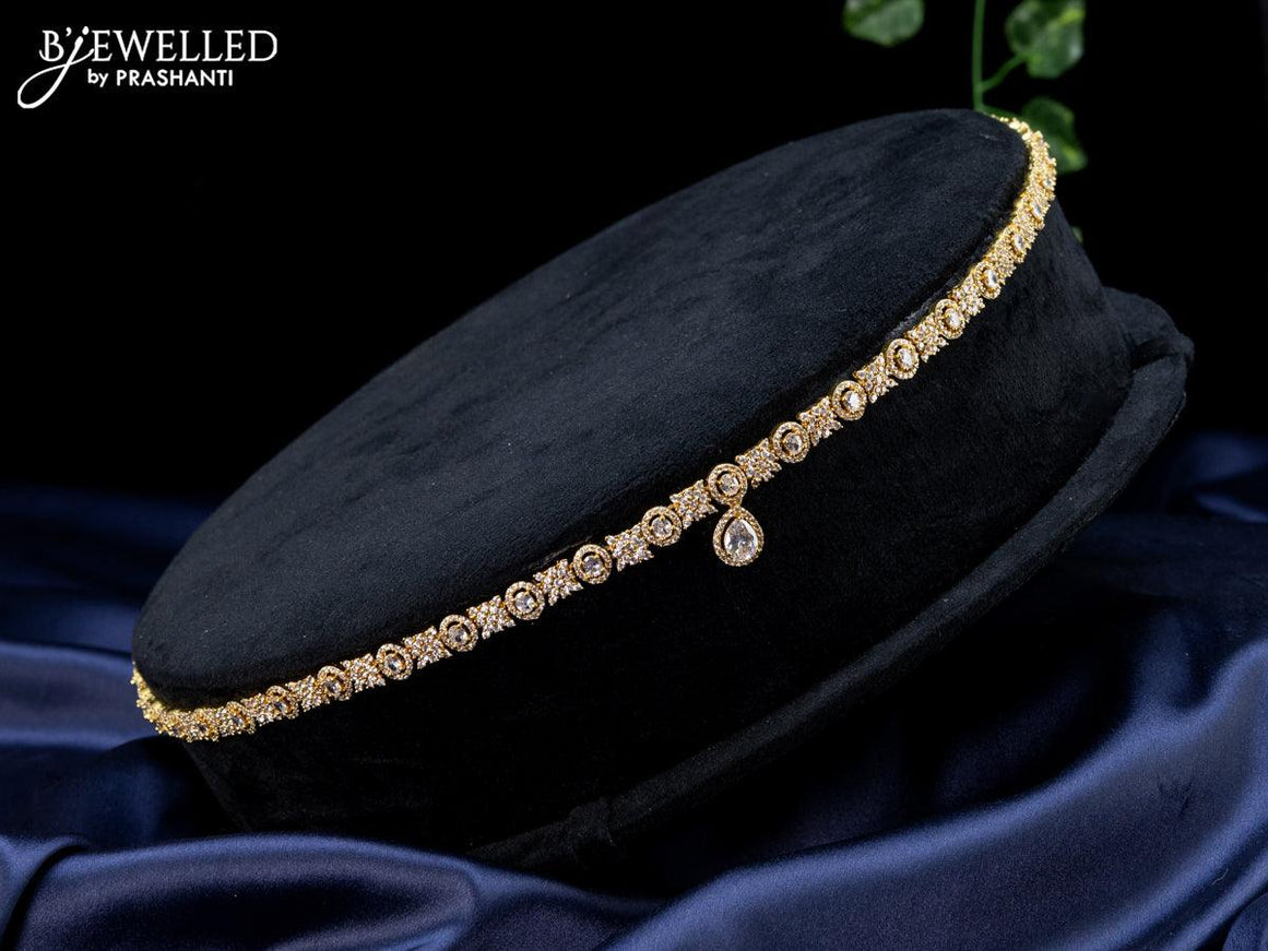 Antique hip chain with cz stones - {{ collection.title }} by Prashanti Sarees