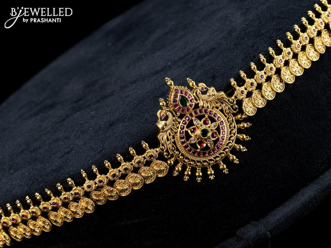 Antique hip chain with kemp stones - {{ collection.title }} by Prashanti Sarees
