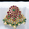 Antique jada billai lakshmi design kemp stone with pearl and green beads hangings - {{ collection.title }} by Prashanti Sarees