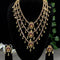 Antique triple layer haram kemp & cz stones with tirupati balaji pendant and pearl hangings - {{ collection.title }} by Prashanti Sarees