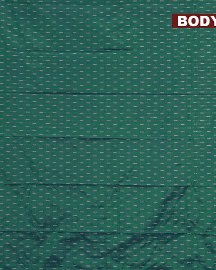 Arani semi silk saree dark green with allover copper zari woven butta weaves in borderless style - {{ collection.title }} by Prashanti Sarees