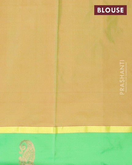 Arani semi silk saree dark pink and green with zari woven buttas and zari woven butta border - {{ collection.title }} by Prashanti Sarees