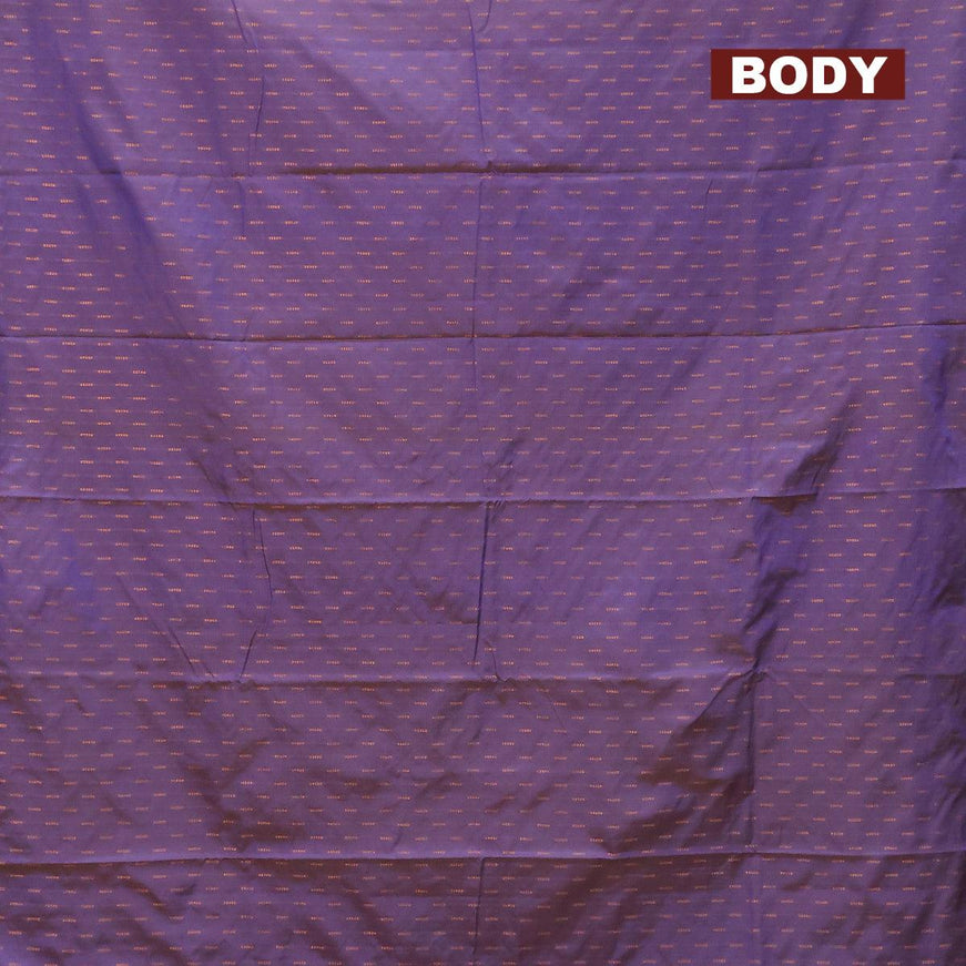 Arani semi silk saree dual shade of blue with allover copper zari woven butta weaves in borderless style - {{ collection.title }} by Prashanti Sarees