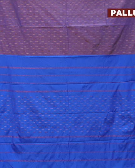 Arani semi silk saree dual shade of blue with allover copper zari woven butta weaves in borderless style - {{ collection.title }} by Prashanti Sarees