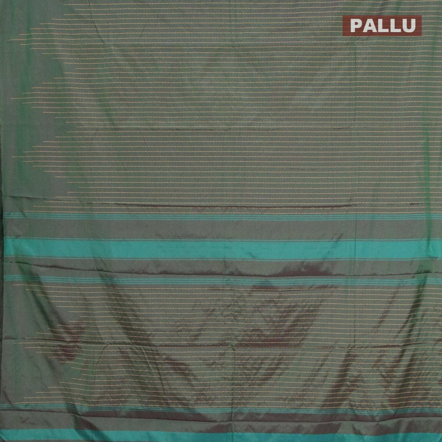 Arani semi silk saree dual shade of dark green with allover thread weaves in borderless style - {{ collection.title }} by Prashanti Sarees