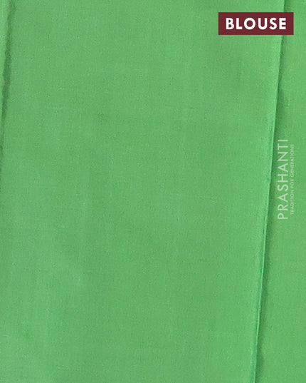 Arani semi silk saree green and dark green with allover copper zari woven butta weaves in borderless style - {{ collection.title }} by Prashanti Sarees