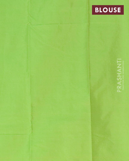 Arani semi silk saree green with allover zari checked pattern in borderless style - {{ collection.title }} by Prashanti Sarees