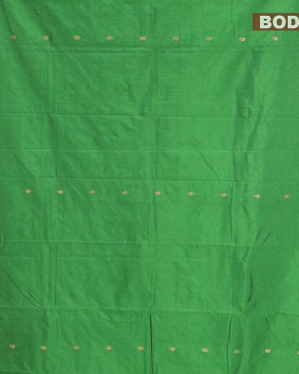 Arani semi silk saree green with zari woven buttas and small zari woven border - {{ collection.title }} by Prashanti Sarees