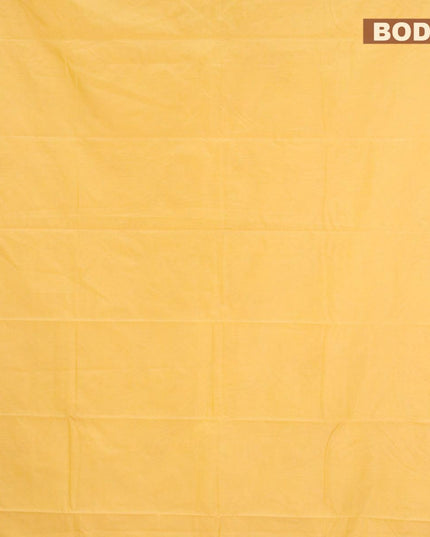 Arani semi silk saree light yellow with plain body and small zari woven border - {{ collection.title }} by Prashanti Sarees