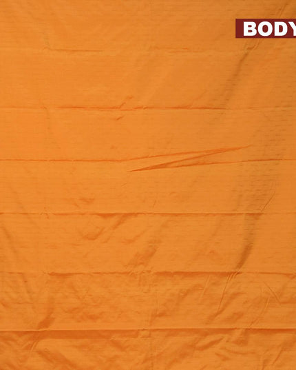 Arani semi silk saree mango yellow and dual shade of yellowish blue with allover copper zari woven butta weaves in borderless style - {{ collection.title }} by Prashanti Sarees