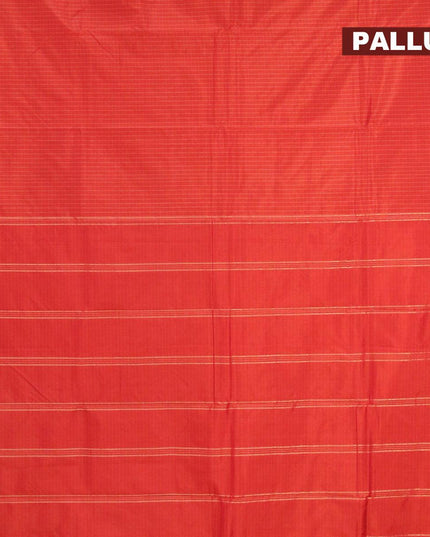 Arani semi silk saree maroon with allover checked pattern and small zari woven border - {{ collection.title }} by Prashanti Sarees