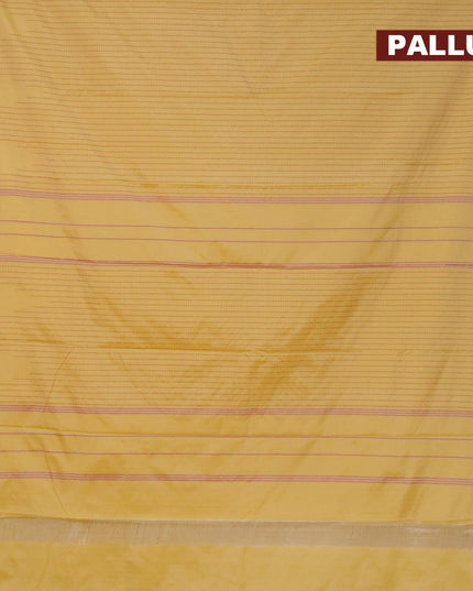 Arani semi silk saree pale yellow with allover thread weaves in borderless style - {{ collection.title }} by Prashanti Sarees