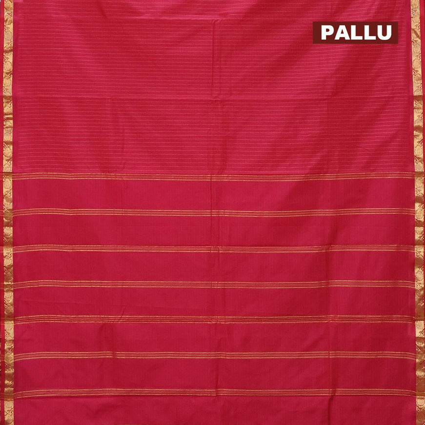 Arani semi silk saree pink with allover checked pattern and small zari woven border - {{ collection.title }} by Prashanti Sarees