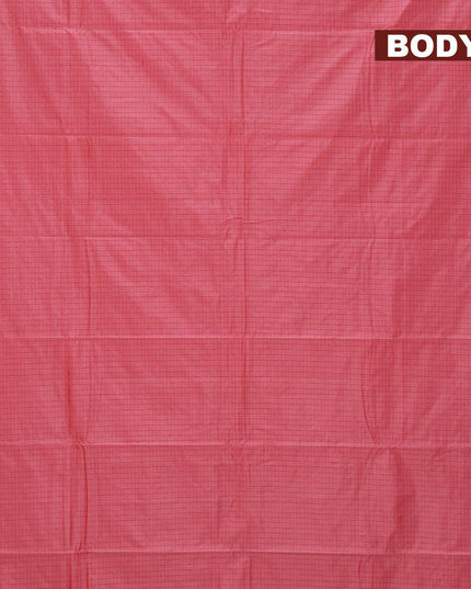 Arani semi silk saree red shade with allover checked pattern and small zari woven border - {{ collection.title }} by Prashanti Sarees