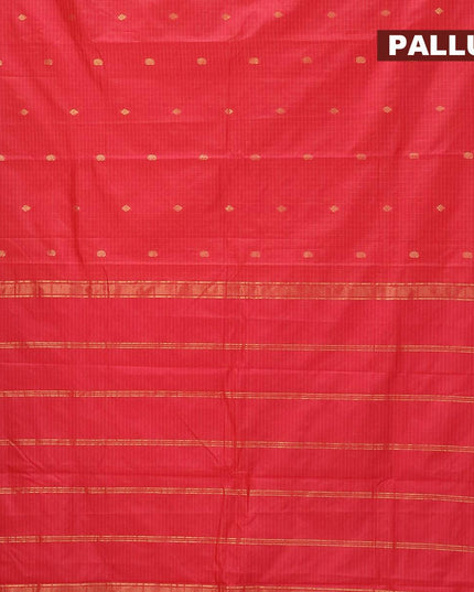 Arani semi silk saree red with allover checked pattern & zari buttas and small zari woven border - {{ collection.title }} by Prashanti Sarees
