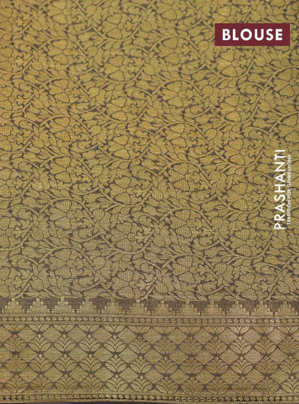 Art chiffon saree grey shade with allover zari woven brocade weaves and zari woven border - {{ collection.title }} by Prashanti Sarees